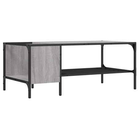 vidaXL Mesa centro estante madera ingeniería Sonoma gris 100x51x40 cm