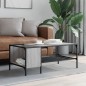 vidaXL Mesa centro estante madera ingeniería Sonoma gris 100x51x40 cm vidaXL Mesa centro estante madera ingeniería Sonoma gris 100x51x40 cm
