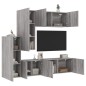 vidaXL Muebles de TV de pared 5 pzas madera de ingeniería gris Sonoma vidaXL Muebles de TV de pared 5 pzas madera de ingeniería gris Sonoma