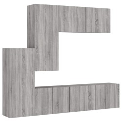 vidaXL Muebles de TV de pared 5 pzas madera de ingeniería gris Sonoma