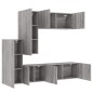 vidaXL Muebles de TV de pared 5 pzas madera de ingeniería gris Sonoma vidaXL Muebles de TV de pared 5 pzas madera de ingeniería gris Sonoma