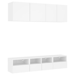 vidaXL Muebles de TV de pared 5 piezas madera de ingeniería blanco