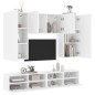 vidaXL Muebles de TV de pared 5 piezas madera de ingeniería blanco