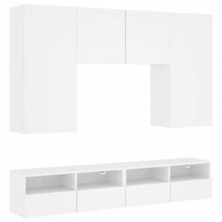 vidaXL Muebles de TV de pared 5 piezas madera de ingeniería blanco