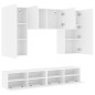 vidaXL Muebles de TV de pared 5 piezas madera de ingeniería blanco