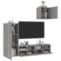 vidaXL Muebles de TV de pared 4 pzas madera de ingeniería gris Sonoma