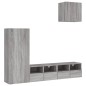 vidaXL Muebles de TV de pared 4 pzas madera de ingeniería gris Sonoma