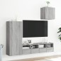 vidaXL Muebles de TV de pared 4 pzas madera de ingeniería gris Sonoma