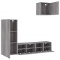 vidaXL Muebles de TV de pared 4 pzas madera de ingeniería gris Sonoma