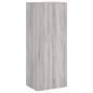 vidaXL Muebles de TV de pared 4 pzas madera de ingeniería gris Sonoma