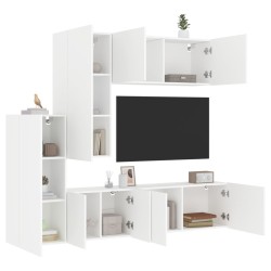 vidaXL Muebles de TV de pared 5 piezas madera de ingeniería blanco