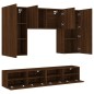 vidaXL Muebles de TV de pared 5 pzas madera de ingeniería marrón roble