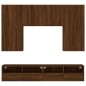 vidaXL Muebles de TV de pared 5 pzas madera de ingeniería marrón roble