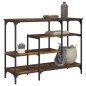 vidaXL Mesa consola con estantes roble ahumado 100x35x75 cm vidaXL Mesa consola con estantes roble ahumado 100x35x75 cm