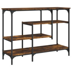 vidaXL Mesa consola con estantes roble ahumado 100x35x75 cm