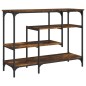 vidaXL Mesa consola con estantes roble ahumado 100x35x75 cm vidaXL Mesa consola con estantes roble ahumado 100x35x75 cm