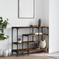 vidaXL Mesa consola con estantes roble ahumado 100x35x75 cm vidaXL Mesa consola con estantes roble ahumado 100x35x75 cm