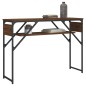 vidaXL Mesa consola estante madera ingeniería marrón roble 105x30x75cm