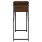 vidaXL Mesa consola estante madera ingeniería marrón roble 105x30x75cm