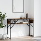 vidaXL Mesa consola estante madera ingeniería roble humo 105x30x75 cm vidaXL Mesa consola estante madera ingeniería roble humo 105x30x75 cm