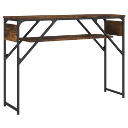 vidaXL Mesa consola estante madera ingeniería roble humo 105x30x75 cm