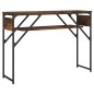 vidaXL Mesa consola estante madera ingeniería roble humo 105x30x75 cm vidaXL Mesa consola estante madera ingeniería roble humo 105x30x75 cm