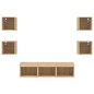vidaXL Muebles TV pared con LED 7 pzas madera ingeniería roble Sonoma