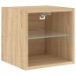 vidaXL Muebles TV pared con LED 7 pzas madera ingeniería roble Sonoma
