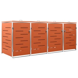 vidaXL Cobertizo para 4 contenedores basura acero 276,5x77,5x112,5 cm