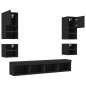vidaXL Muebles de TV de pared con LED 8 pzas madera ingeniería negro vidaXL Muebles de TV de pared con LED 8 pzas madera ingeniería negro