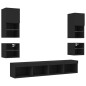 vidaXL Muebles de TV de pared con LED 8 pzas madera ingeniería negro vidaXL Muebles de TV de pared con LED 8 pzas madera ingeniería negro