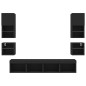 vidaXL Muebles de TV de pared con LED 8 pzas madera ingeniería negro vidaXL Muebles de TV de pared con LED 8 pzas madera ingeniería negro