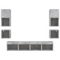 vidaXL Muebles TV pared con LED 8 pzas madera ingeniería gris hormigón