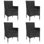 vidaXL Set de muebles jardín 5 pzas con cojines ratán sintético negro