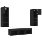 vidaXL Muebles de TV de pared con LED 5 pzas madera ingeniería negro vidaXL Muebles de TV de pared con LED 5 pzas madera ingeniería negro