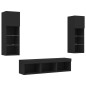 vidaXL Muebles de TV de pared con LED 5 pzas madera ingeniería negro vidaXL Muebles de TV de pared con LED 5 pzas madera ingeniería negro