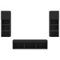 vidaXL Muebles de TV de pared con LED 5 pzas madera ingeniería negro vidaXL Muebles de TV de pared con LED 5 pzas madera ingeniería negro