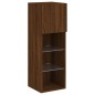 vidaXL Muebles TV pared con LED 5 pzas madera ingeniería marrón roble