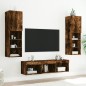vidaXL Muebles TV pared con LED 5 pzas madera ingeniería roble ahumado vidaXL Muebles TV pared con LED 5 pzas madera ingeniería roble ahumado