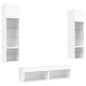 vidaXL Muebles de TV de pared con LED 6 pzas madera ingeniería blanco