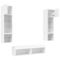 vidaXL Muebles de TV de pared con LED 6 pzas madera ingeniería blanco