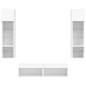 vidaXL Muebles de TV de pared con LED 6 pzas madera ingeniería blanco