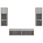 vidaXL Muebles TV pared con LED 6 pzas madera ingeniería gris Sonoma vidaXL Muebles TV pared con LED 6 pzas madera ingeniería gris Sonoma