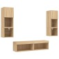 vidaXL Muebles TV pared con LED 6 pzas madera ingeniería roble Sonoma vidaXL Muebles TV pared con LED 6 pzas madera ingeniería roble Sonoma