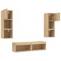 vidaXL Muebles TV pared con LED 6 pzas madera ingeniería roble Sonoma vidaXL Muebles TV pared con LED 6 pzas madera ingeniería roble Sonoma