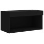 vidaXL Muebles de TV de pared con LED 8 pzas madera ingeniería negro