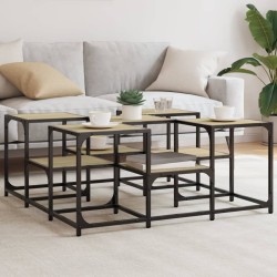 vidaXL Mesa de centro madera de ingeniería roble Sonoma 91x91x40 cm