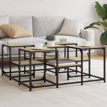 vidaXL Mesa de centro madera de ingeniería roble Sonoma 91x91x40 cm
