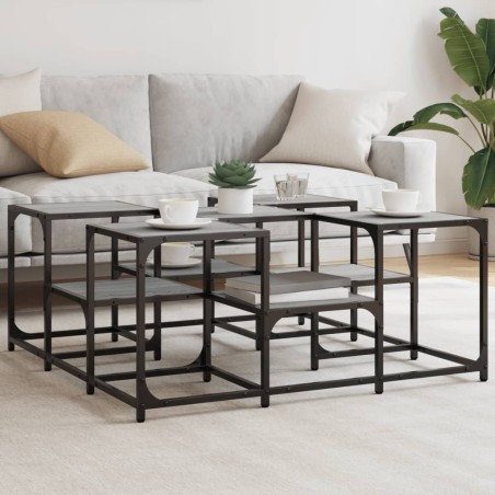 vidaXL Mesa de centro madera de ingeniería gris Sonoma 91x91x40 cm