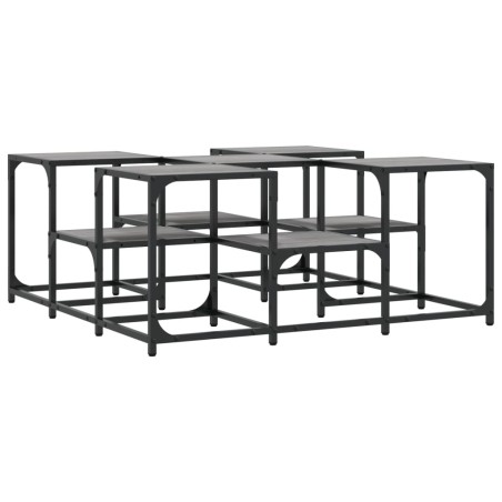 vidaXL Mesa de centro madera de ingeniería gris Sonoma 91x91x40 cm